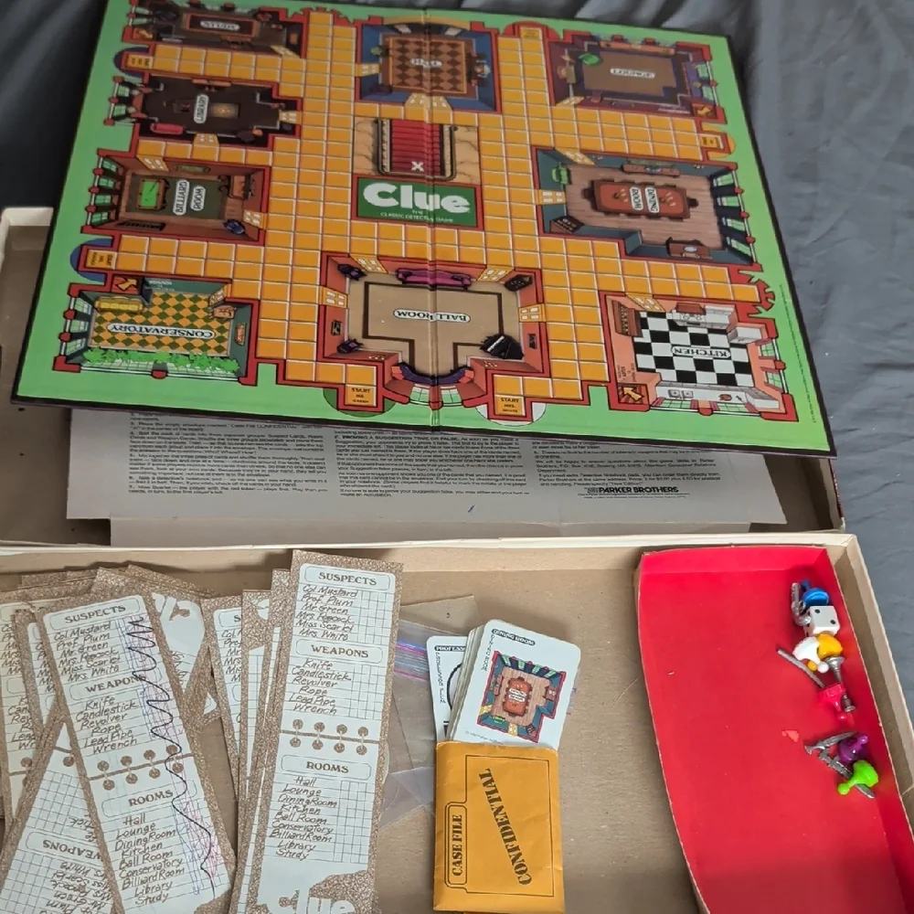 Board Game - Classic Mystery with Green Board Vintage 1986 - Picture 1 of 4